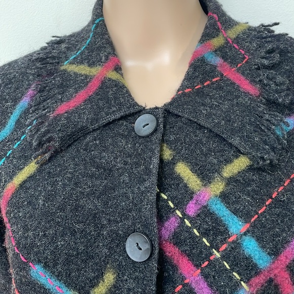 Susan Bristol boiled wool cardigan blazer medium - Picture 2 of 6